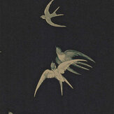 Swallows Wallpaper - Black - by Sanderson. Click for more details and a description.