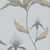 Orchid Wallpaper - Pale Green / Soft Blue - by Cole & Son. Click for more details and a description.