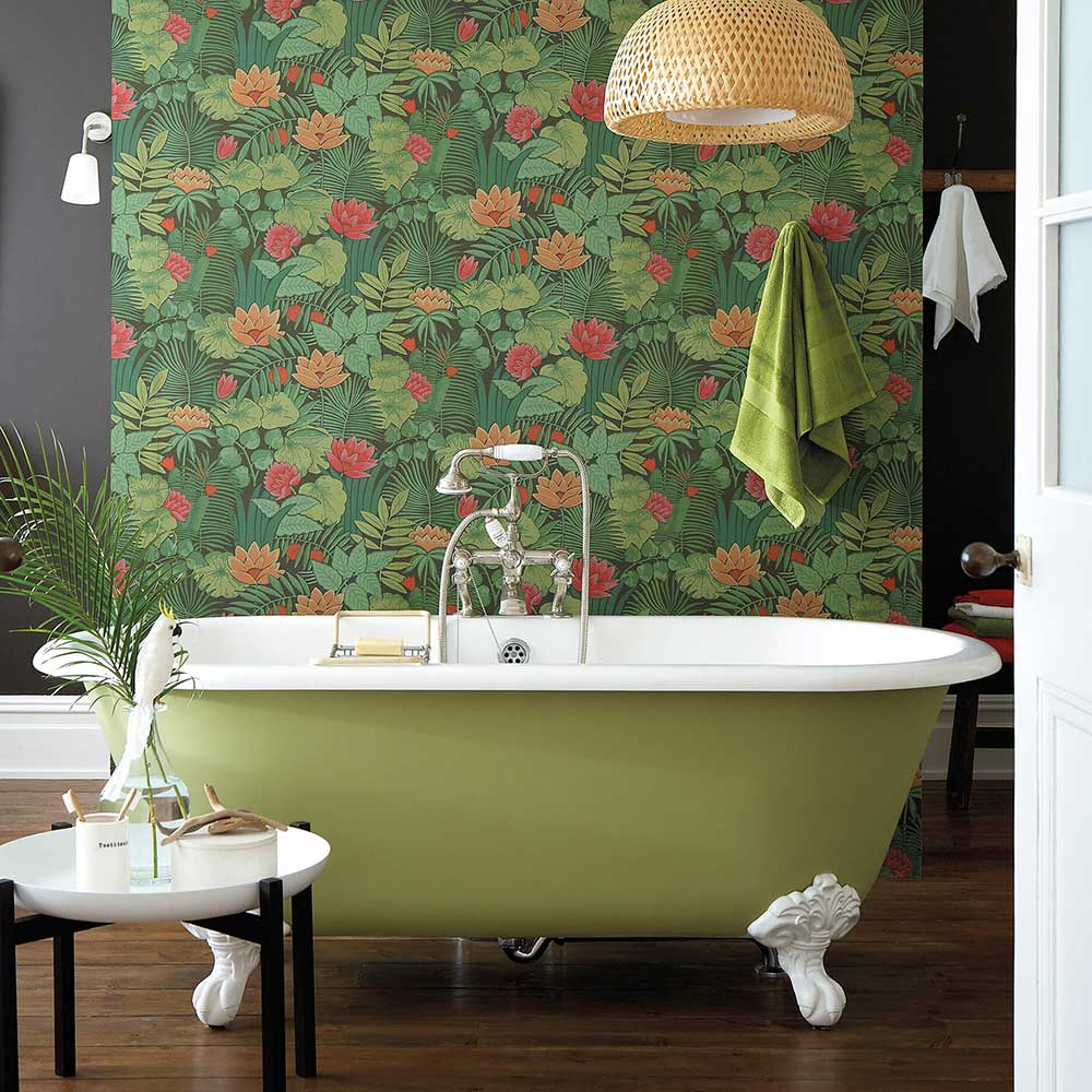 Reverie Wallpaper - Rich Green - by Little Greene