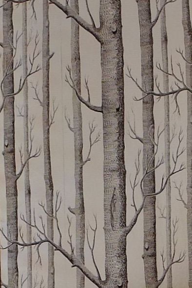 Woods Foil Wallpaper - Brown / Silver Foil - by Cole & Son