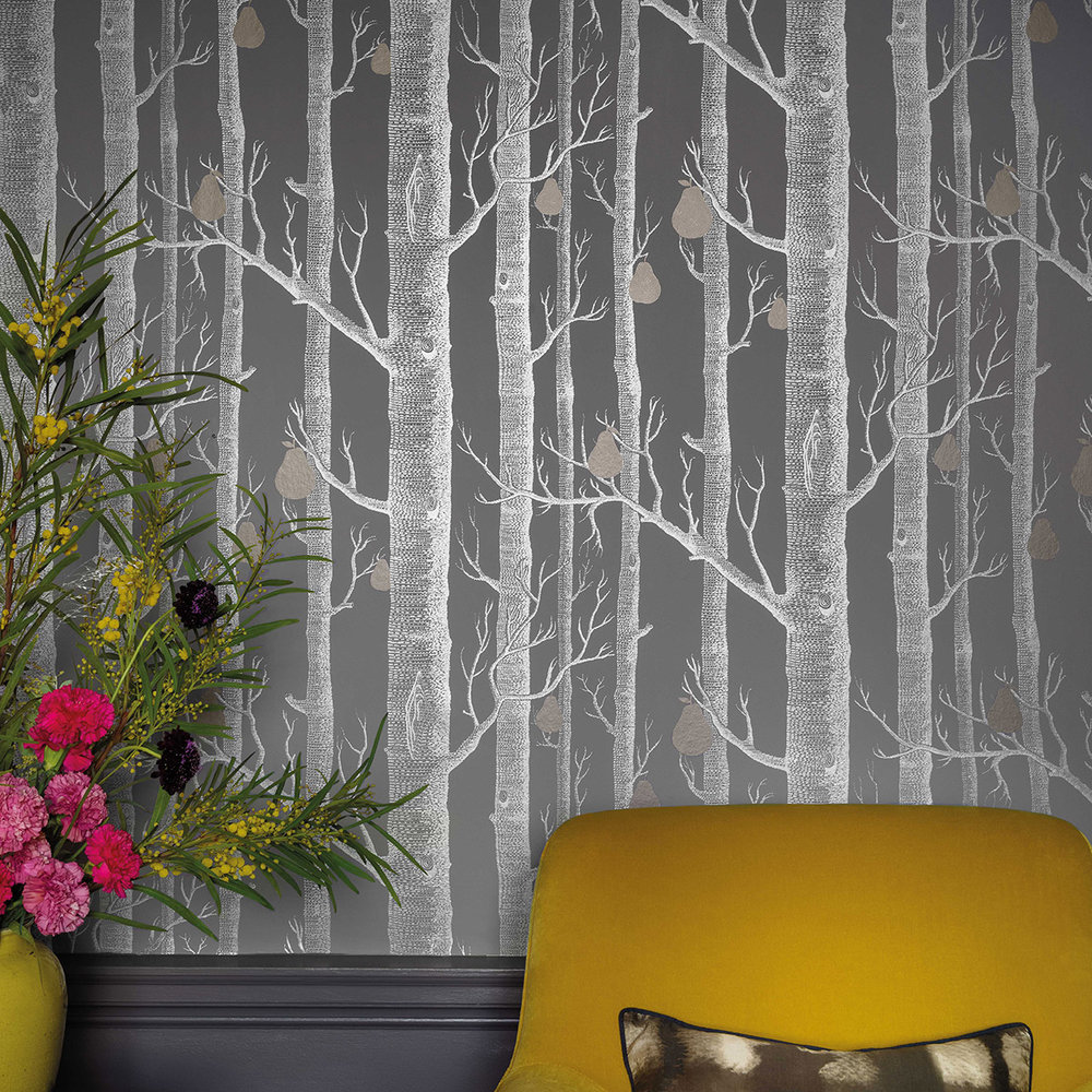 Woods and Pears Wallpaper - Grey - by Cole & Son