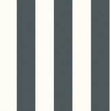Spalding Stripe Wallpaper - Navy / White - by Ralph Lauren. Click for more details and a description.