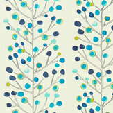 Berry Tree Fabric - Blue / Lime - by Scion. Click for more details and a description.