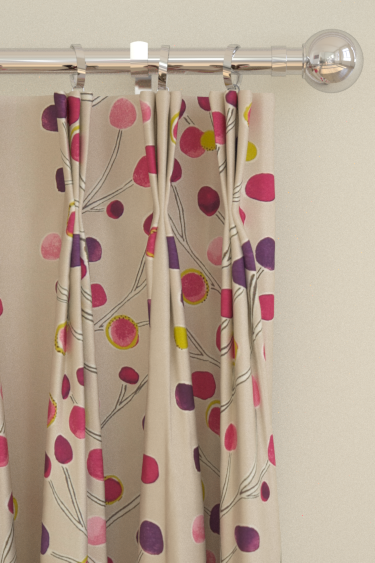 Berry Tree Curtains - Pink / Purple / Lime - by Scion. Click for more details and a description.