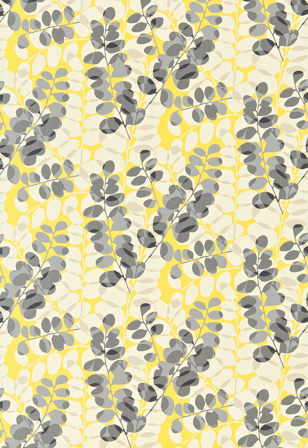 Lunaria Fabric - Cream/ Sunflower/ Gull  - by Scion