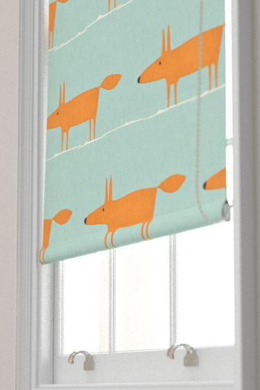 Mr Fox Blind - Sky/ Tangerine/ Chalk - by Scion. Click for more details and a description.