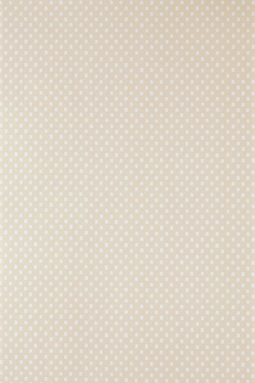 Polka Square Wallpaper - White / Light Yellow - by Farrow & Ball
