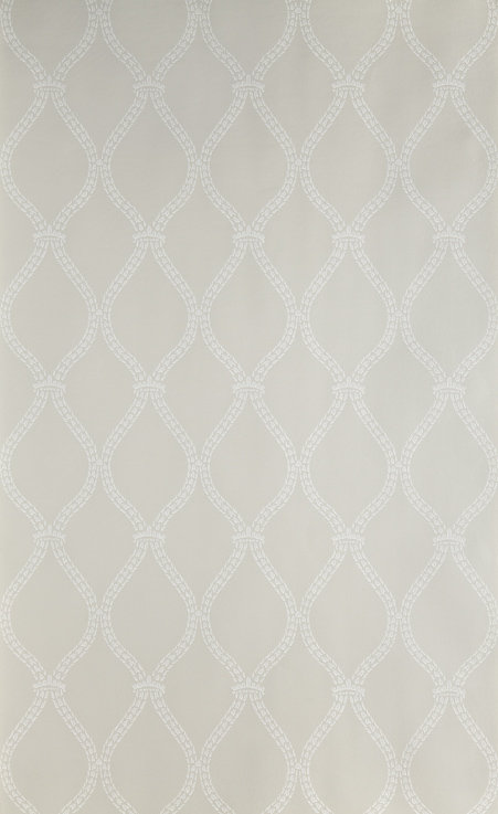 Crivelli Trellis Wallpaper - White / Light Grey - by Farrow & Ball