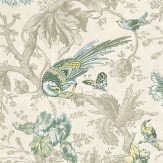 Crowe Hall Lane Paradise Wallpaper - Blue / Green / Grey - by Little Greene. Click for more details and a description.