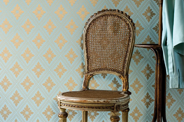 Ranelagh Wallpaper - Metallic Sky Blue - by Farrow & Ball