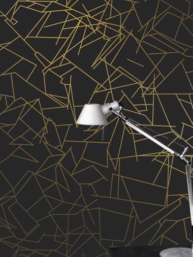 Angles Wallpaper - Gold / Black - by Erica Wakerly
