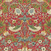 Strawberry Thief Wallpaper - Crimson / Slate - by Morris. Click for more details and a description.