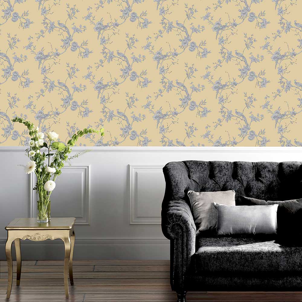 Chinoise by Arthouse - Yellow - Wallpaper : Wallpaper Direct