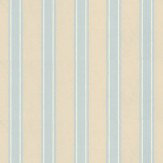 Block Print Stripe Wallpaper - Cream / White / Blue - by Farrow & Ball. Click for more details and a description.