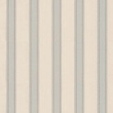 Block Print Stripe Wallpaper - Stone / Metallic Silver / Blue - by Farrow & Ball. Click for more details and a description.