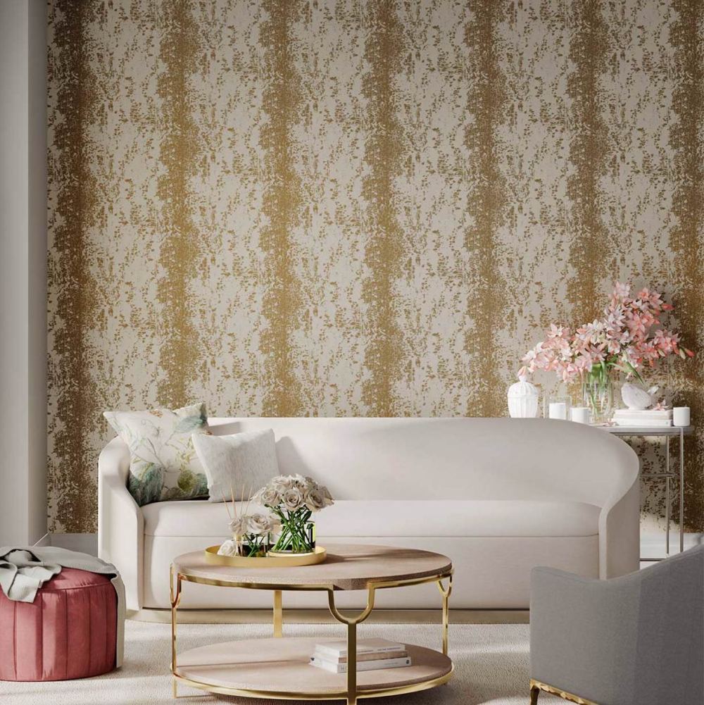 Eglomise Wallpaper - Gold / Cream - by Harlequin