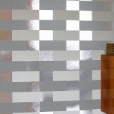 Block Wallpaper - Grey / White / Silver - by Erica Wakerly. Click for more details and a description.