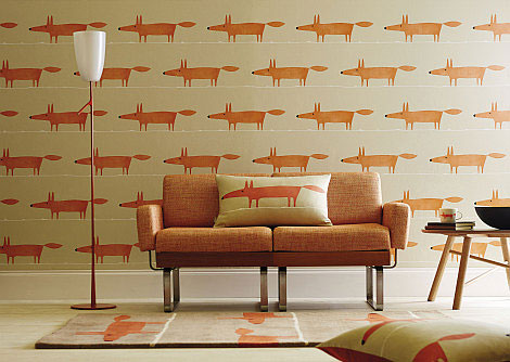 Little Fox Wallpaper - Ginger - by Scion