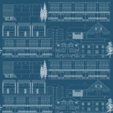 Do You Live in a Town  Wallpaper - Blueprint - by Mini Moderns. Click for more details and a description.