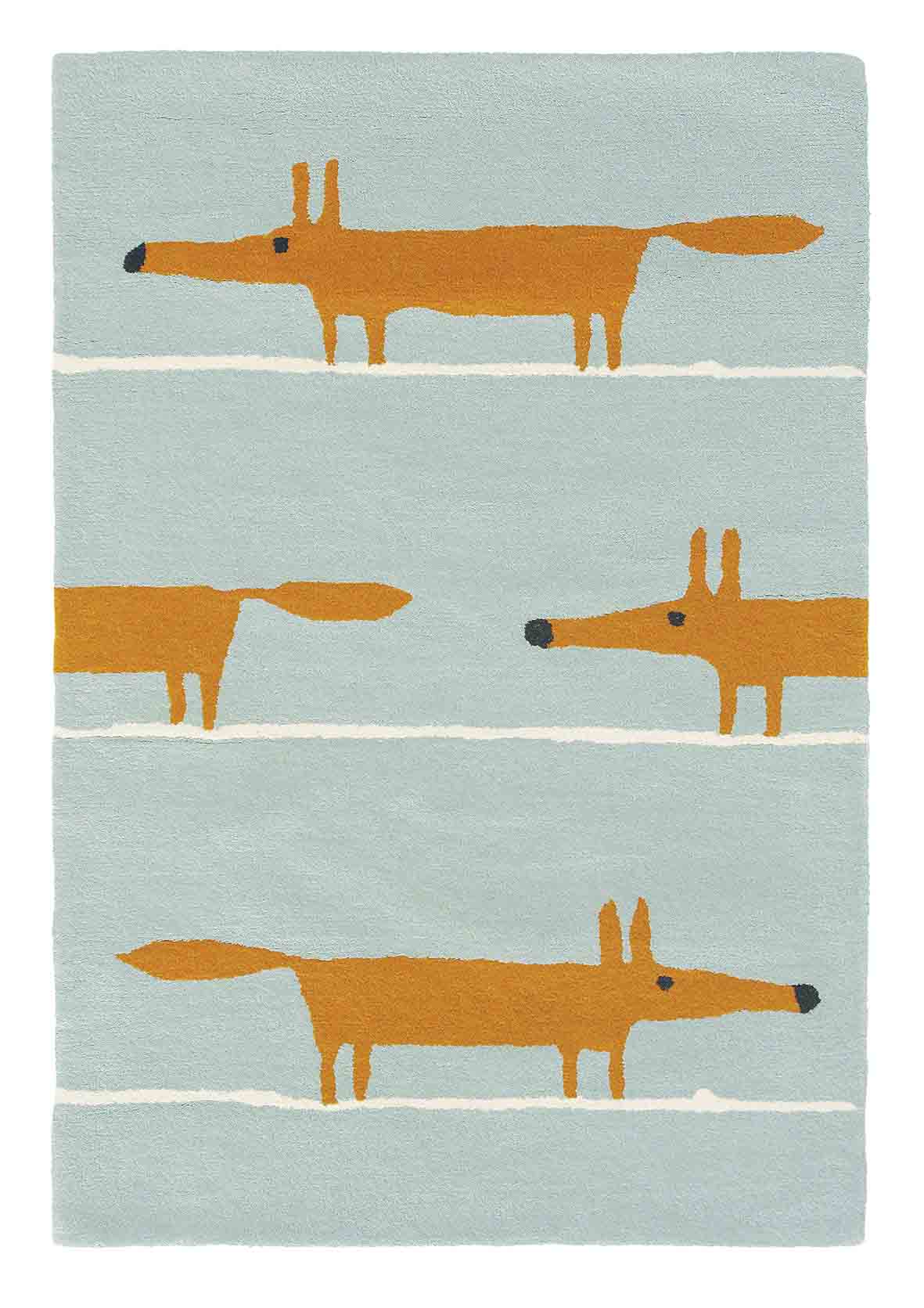 Mr Fox Rug - Aqua - by Scion