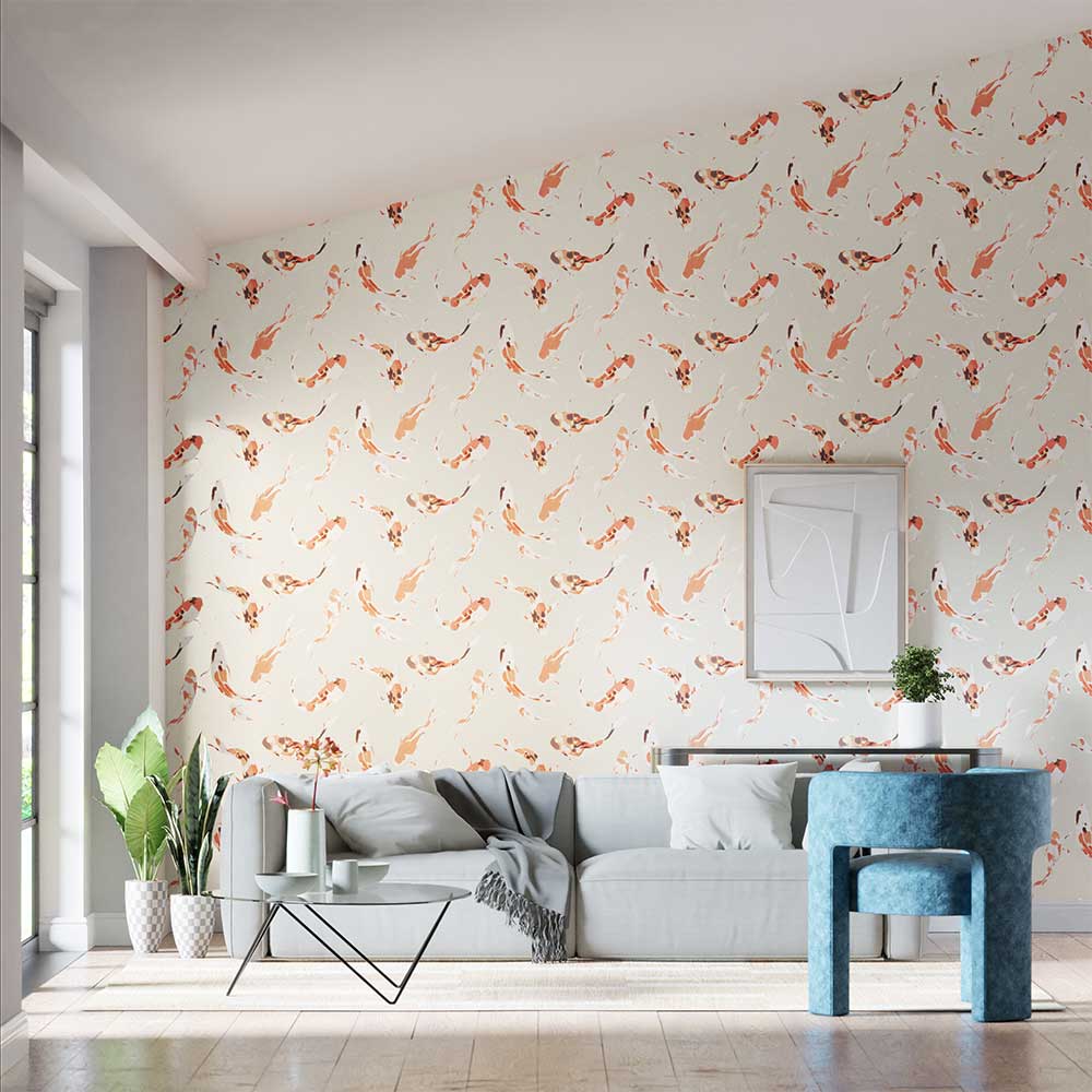Koi Wallpaper - Paprika - by Harlequin