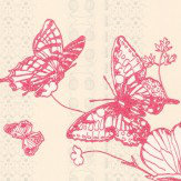 Bugs & Butterflies Raspberry Wallpaper - Raspberry / Cream - by Barneby Gates. Click for more details and a description.