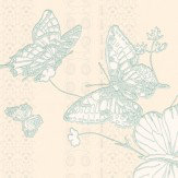 Bugs & Butterflies Ice Blue Wallpaper - Ice Blue / Cream - by Barneby Gates. Click for more details and a description.