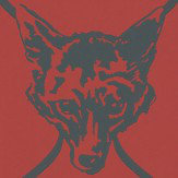 Papier peint Fox & Hen Brick - Rouge brique / noir - Barneby Gates. Cliquez pour en savoir plus et lire la description.