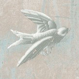 Fresco Birds Natural Wallpaper - Plaster / Grey - by Barneby Gates. Click for more details and a description.