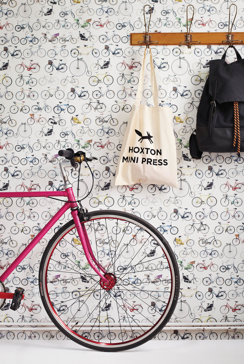 Bikes of Hackney Wallpaper - Multi - by Ella Doran