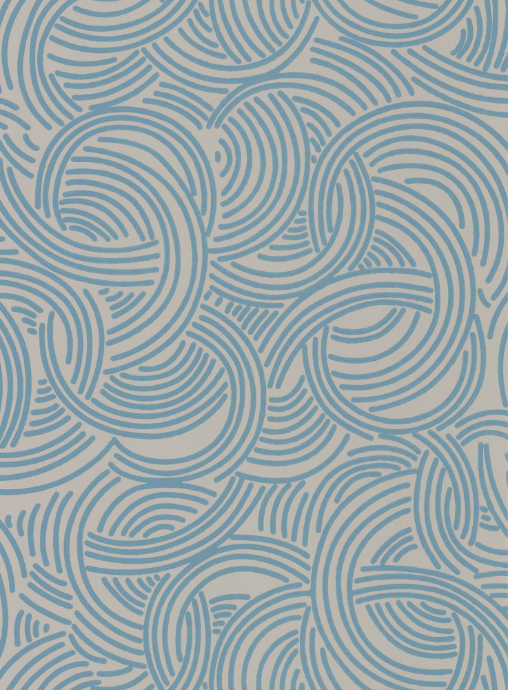 Tourbillon Wallpaper - Grey and Blue - by Farrow & Ball