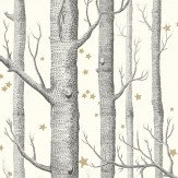 Papier peint Woods and Stars - Noir et blanc - Cole & Son. Cliquez pour en savoir plus et lire la description.