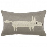 Mr Fox Knitted Cushion - Silver - by Scion. Click for more details and a description.