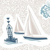 Dungeness Wallpaper - Washed Denim - by Mini Moderns. Click for more details and a description.