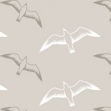 Gulls Wallpaper - Stone - by Mini Moderns. Click for more details and a description.