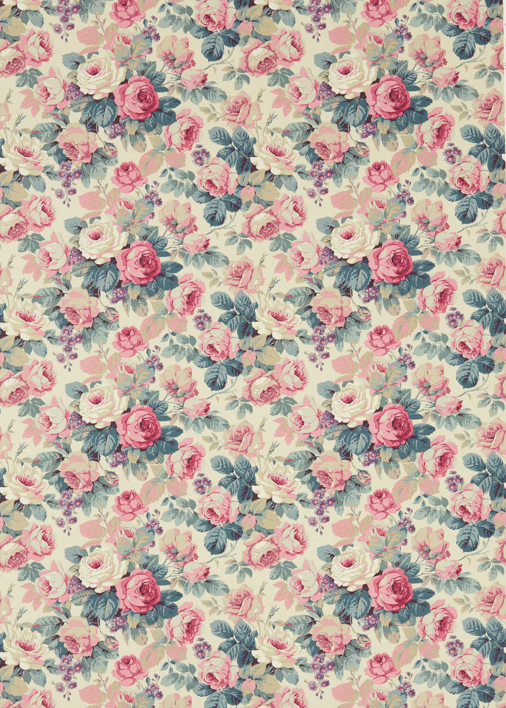 Chelsea Fabric - Indigo / Loganberry - by Sanderson