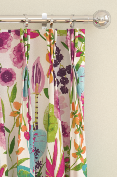 Nalina Curtains - Flamingo/Papaya/Loganberry - by Harlequin. Click for more details and a description.