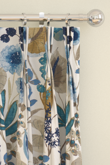 Nalina Curtains - Indigo/Mustard/Stone - by Harlequin. Click for more details and a description.