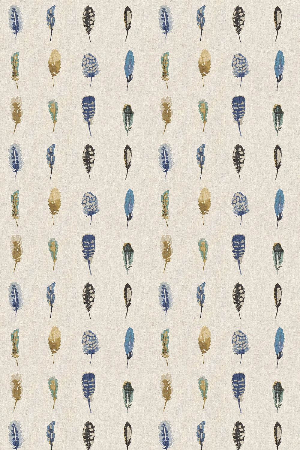 Limosa Fabric - Indigo/Mustard/Stone - by Harlequin