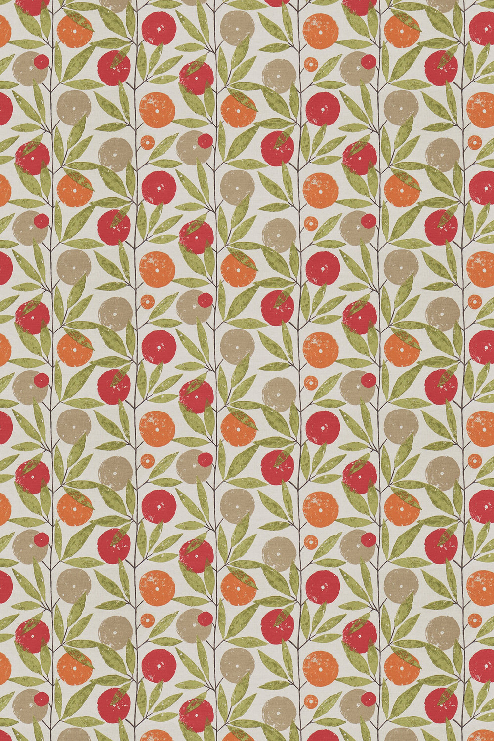 Blomma Fabric - Tangerine, Chilli and Citrus - by Scion