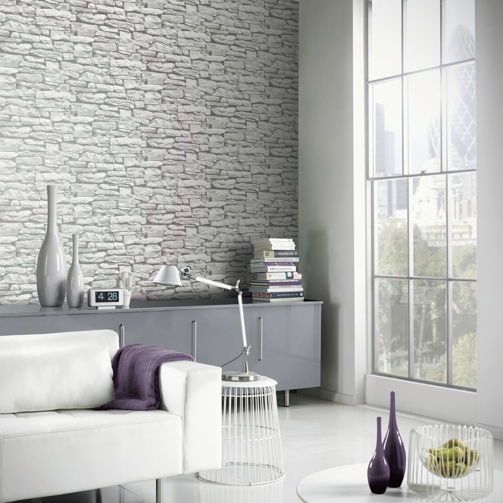 Moroccan Wall Wallpaper - White - by Arthouse
