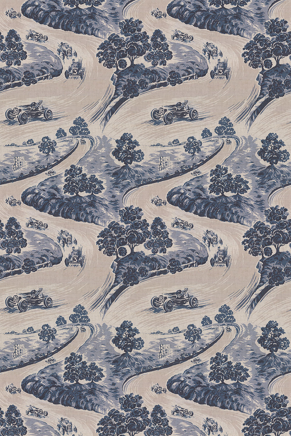 Goodwood Fabric - Blue - by Brewers Home
