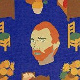 Like an Artist Van Gogh Mural - Blue - by Coordonne. Click for more details and a description.