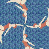 Let's Dance Swimmers Mural - Blue - by Coordonne. Click for more details and a description.