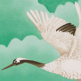 Papier peint Cranes In Flight - Émeraude - Harlequin. Cliquez pour en savoir plus et lire la description.