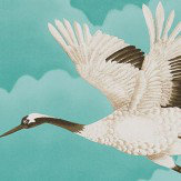 Cranes In Flight Wallpaper - Marine - by Harlequin. Click for more details and a description.