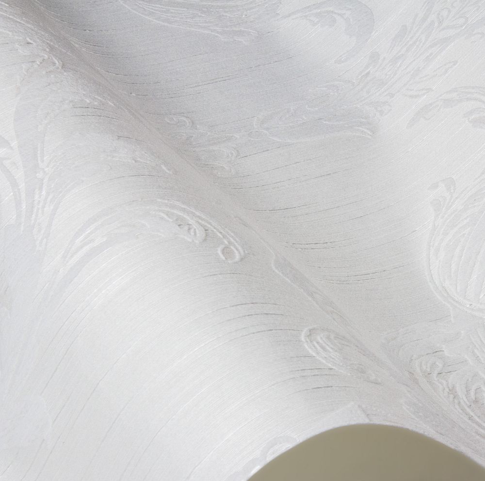 Blenheim Damask Wallpaper - Opal White - by Architects Paper