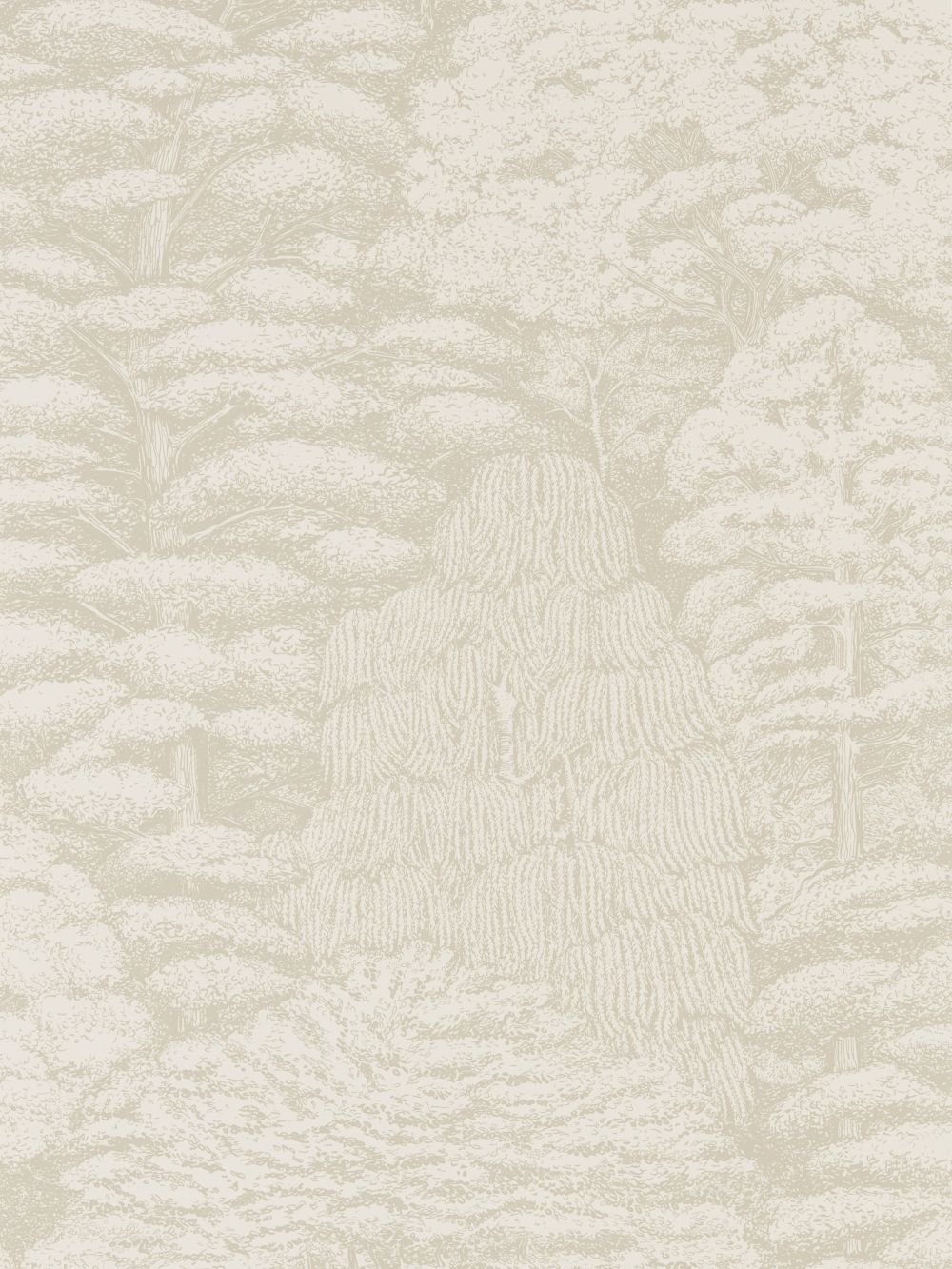 Woodland Toile Wallpaper - Ivory and Neutral - by Sanderson