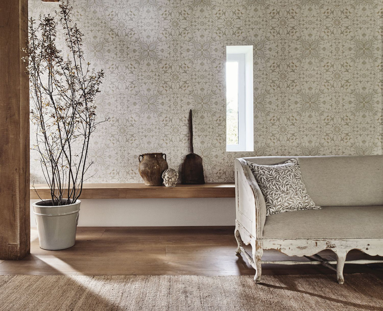 Pure Net Ceiling Wallpaper - Cream / Eggshell - by Morris