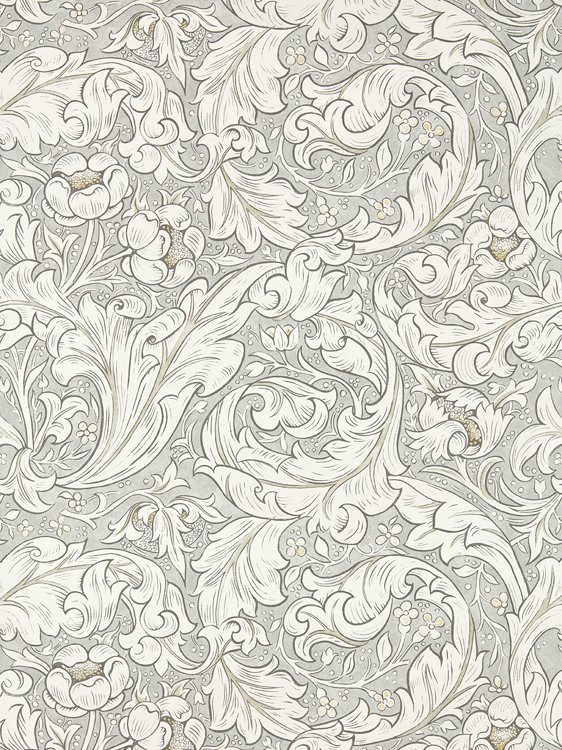 Pure Bachelors Button Wallpaper - Stone / Linen - by Morris